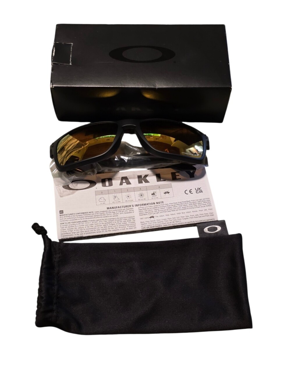 New Oakley Sunglasses Matte Black/ Prizm 24K Polaroid Unisex - Picture 2 of 4
